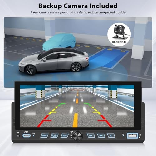 6.86″ Carplay Bluetooth – Single Din Touchscreen – Android Auto – 6.86″