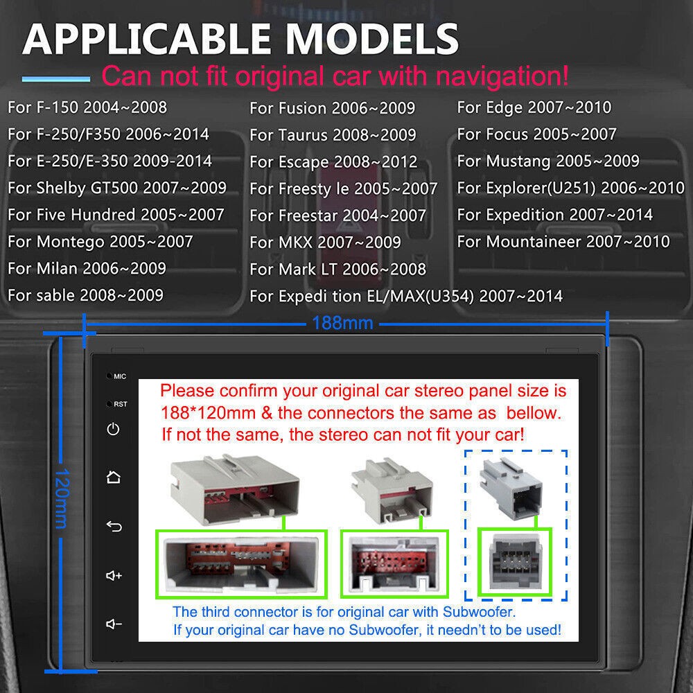 For Ford F150 F-150 2004-2008 10.1″ Car Radio Stereo Carplay Android 14 GPS Navi