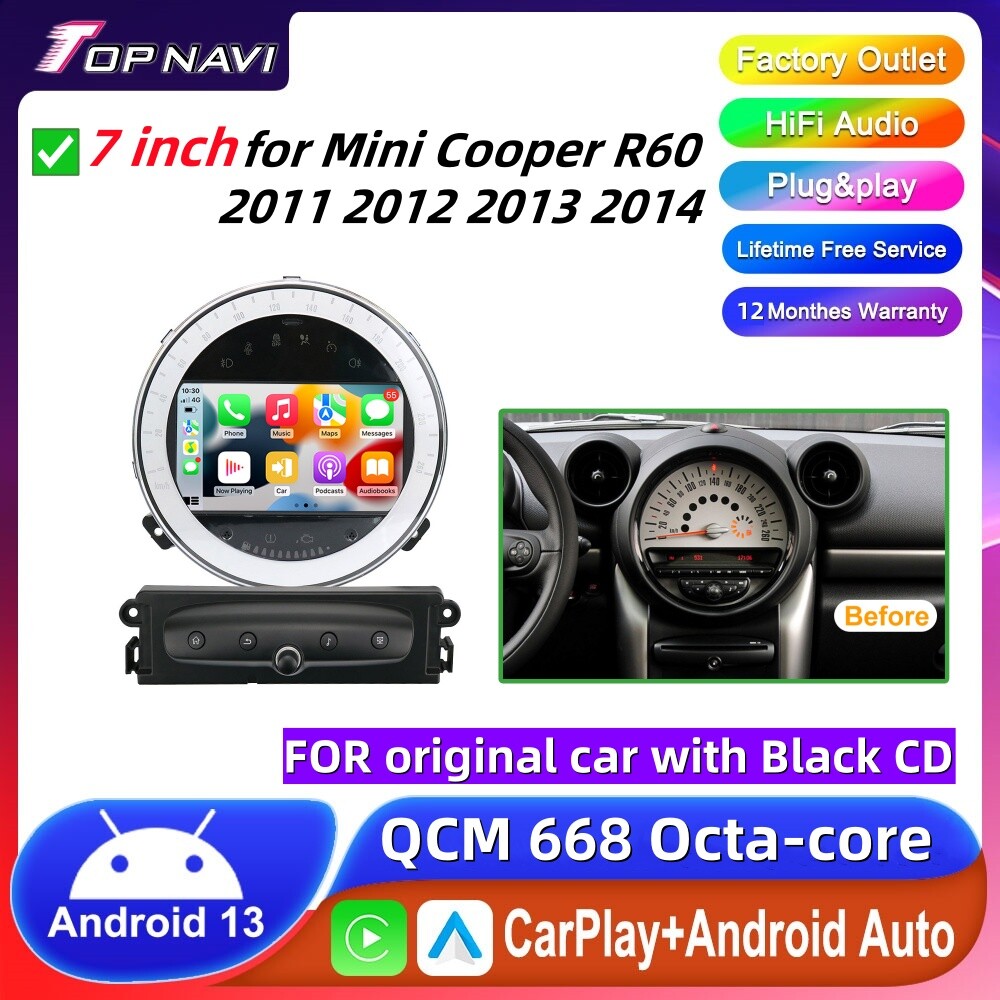 7″Car Stereo Radio for BMW Mini Cooper R60 2011-2016 Android Auto Carplay GPS BT