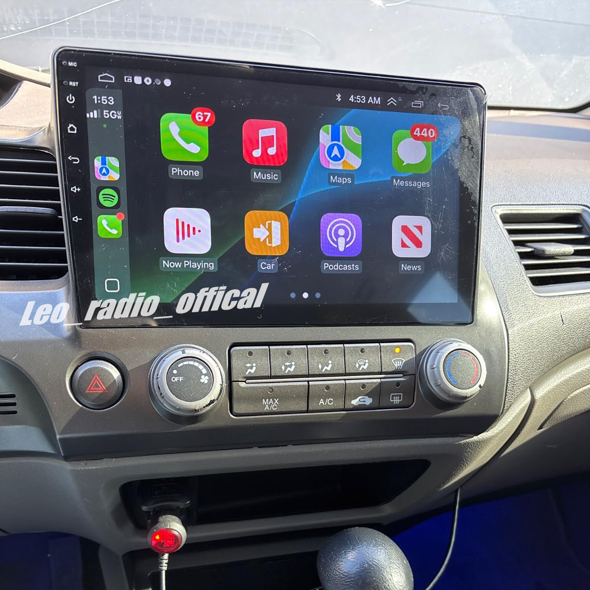 For Honda Civic 2006-2011 4+64G Apple CarPlay Auto Android Car Radio Stereo Wifi