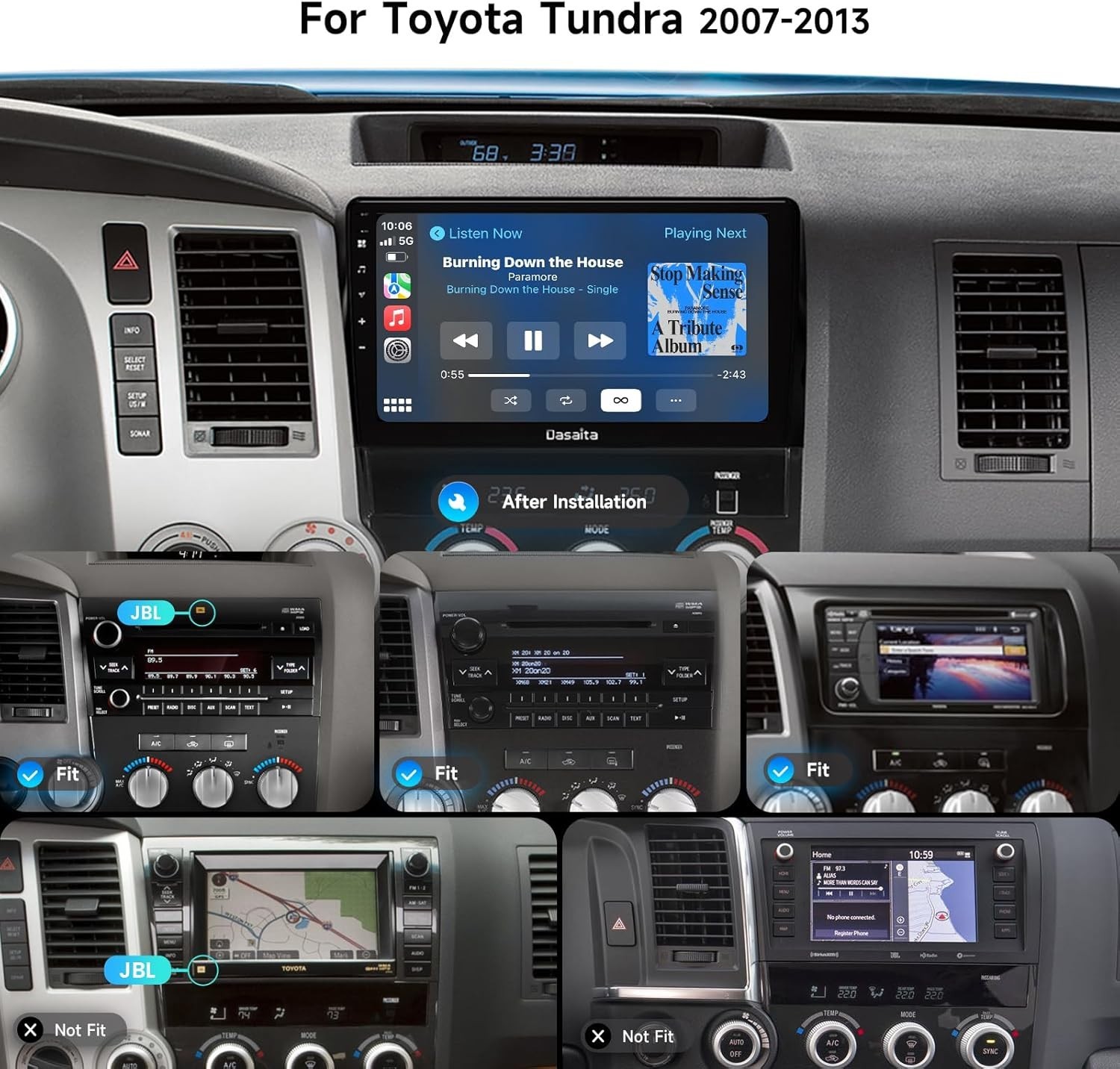 Dasaita Android 13 Car Radio for Toyota Tundra 2007-2013 Wireless Carplay BT5.0