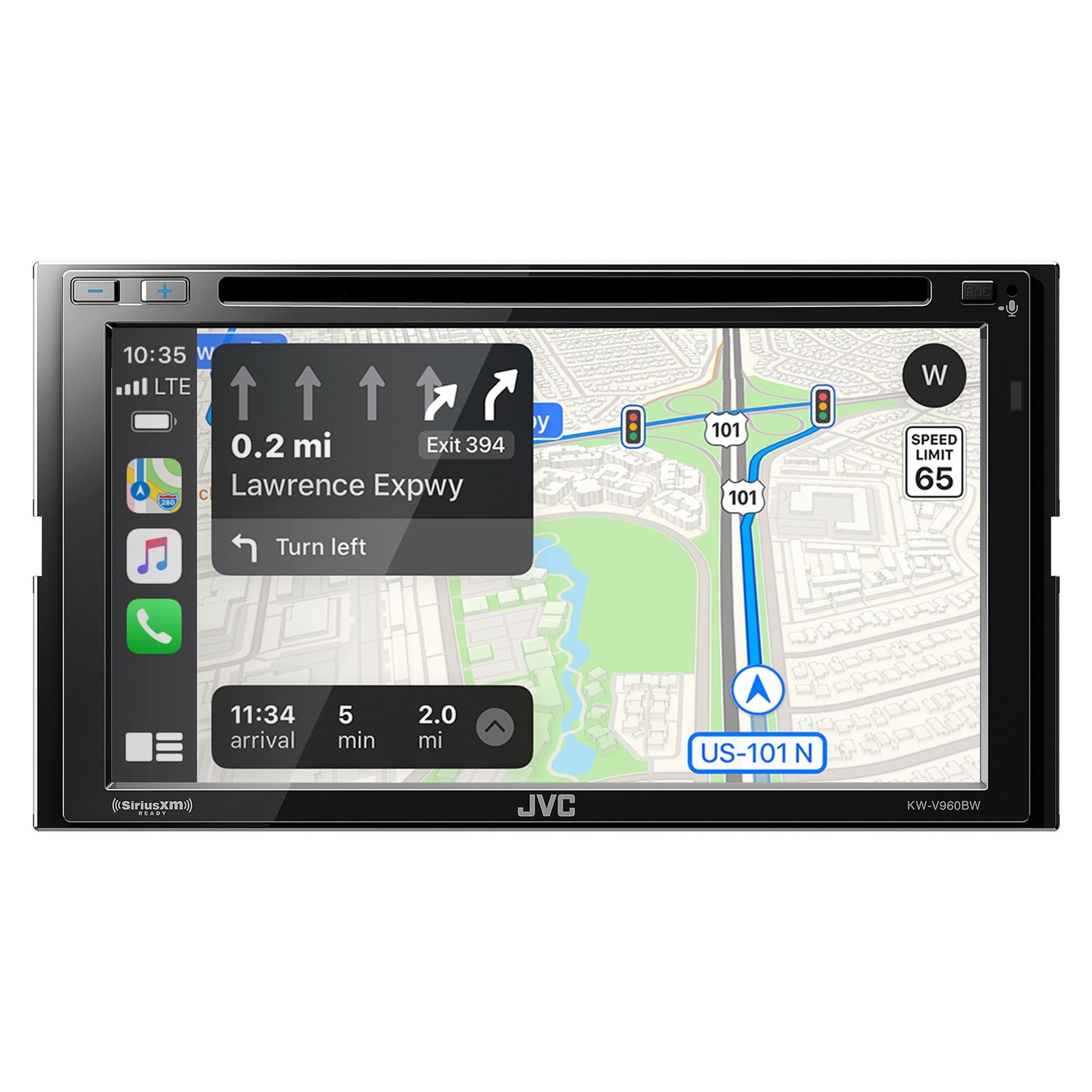JVC KW-V960BW CarPlay/Android Auto DVD AV Receiver + ACA801 Back Up Camera