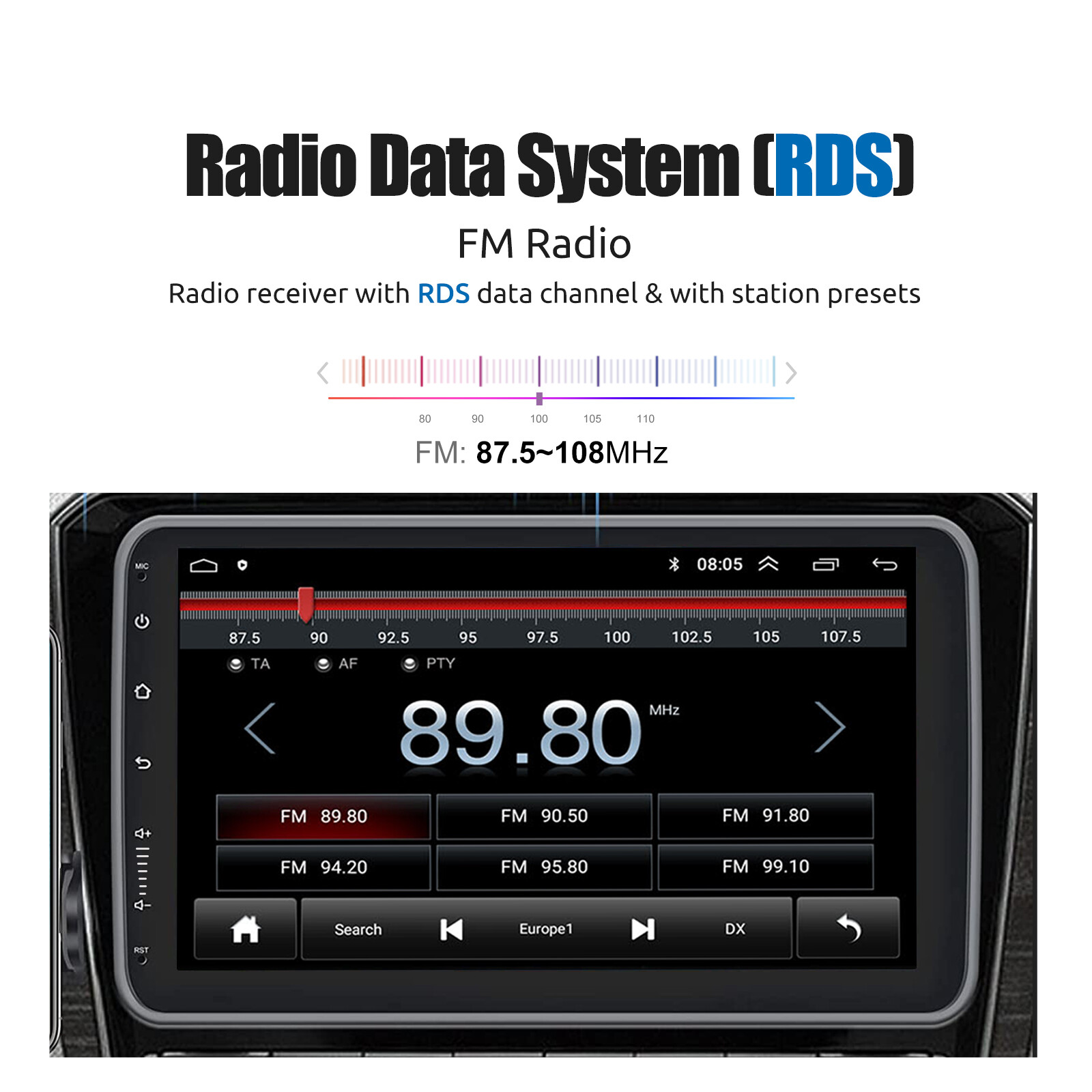 10.1” Android 12 Car Stereo HD Radio Rotatable TouchScreen GPS WiFi Single 1DIN
