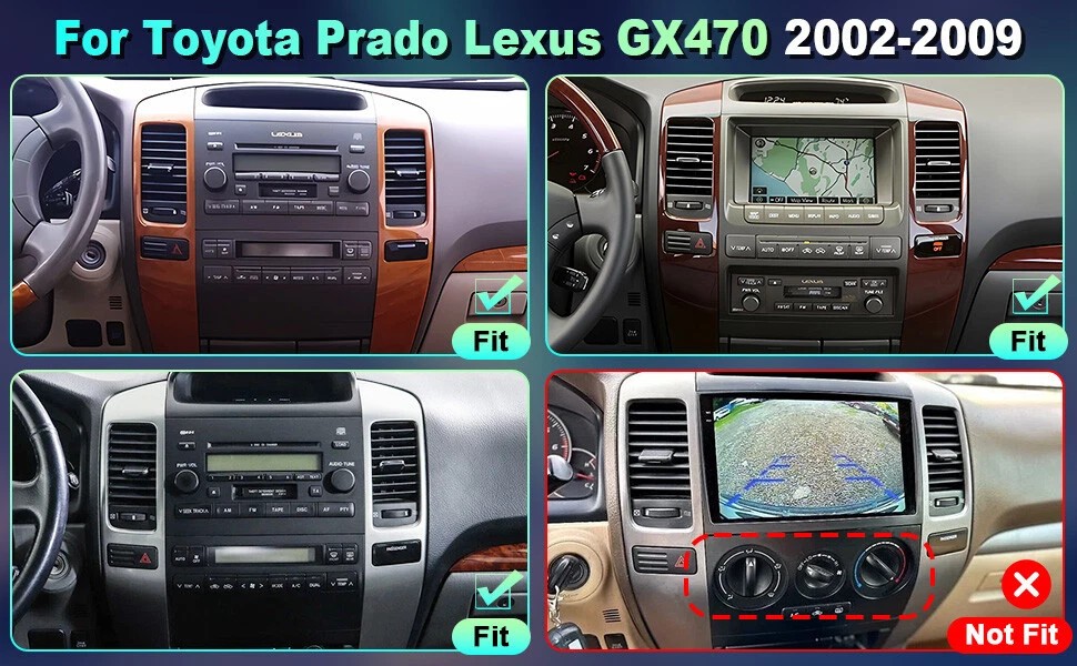 For Toyota Prado 2002-2009 Lexus GX470 Android Car Stereo Radio Carplay GPS Navi