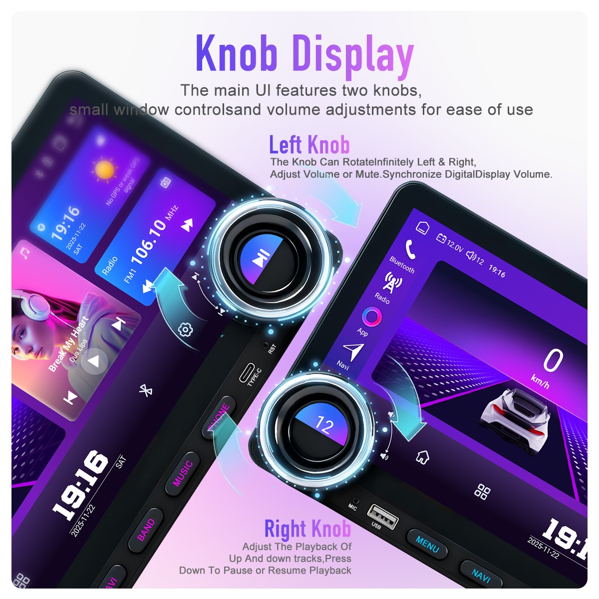 12.3” Android 15 8+128GB Car Radio Stereo 4G Lte DSP Carplay Screen GPS Navi BT