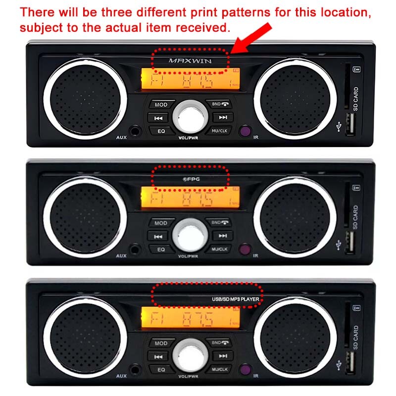 MP3 Audio Player USB/SD/AUX/FM Built-in 2 Speakers Bluetoot 12V 1 Din Car Radioh