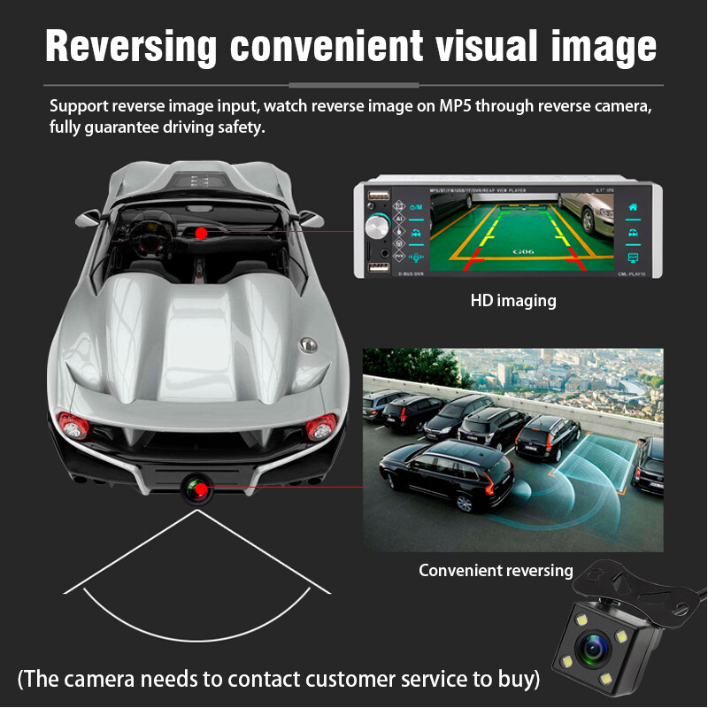 1 Din Touch Screen 5.1″ Car Stereo Radio Smart Voice Bluetooth FM/AM/RDS USB/AUX