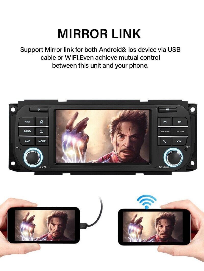 7” HD Car Radio GPS Navigation Android 2+32GB For Dodge RAM Jeep Chrysler 300