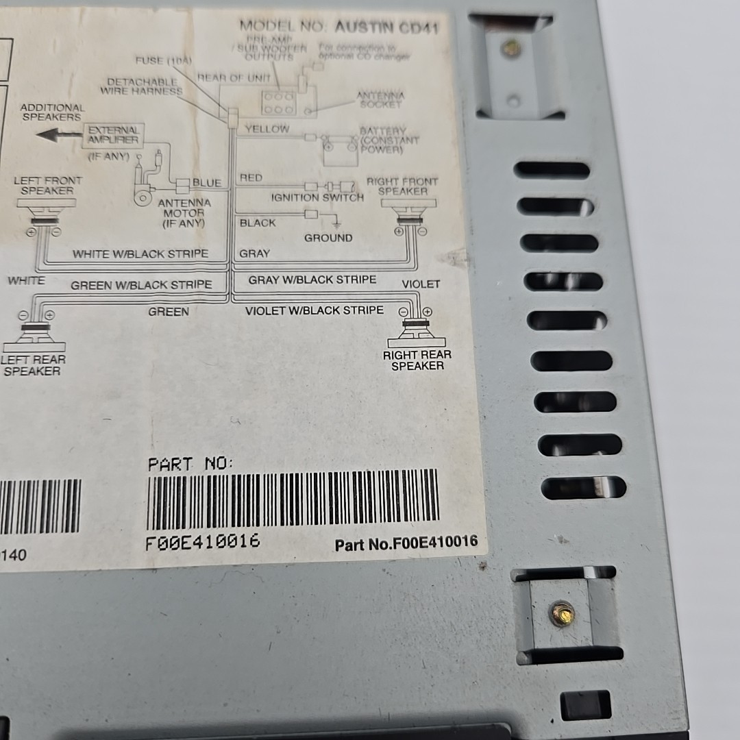 BLAUPUNKT AUSTIN CD41 STEREO Detachable Faceplate 200 WATTS Vintage