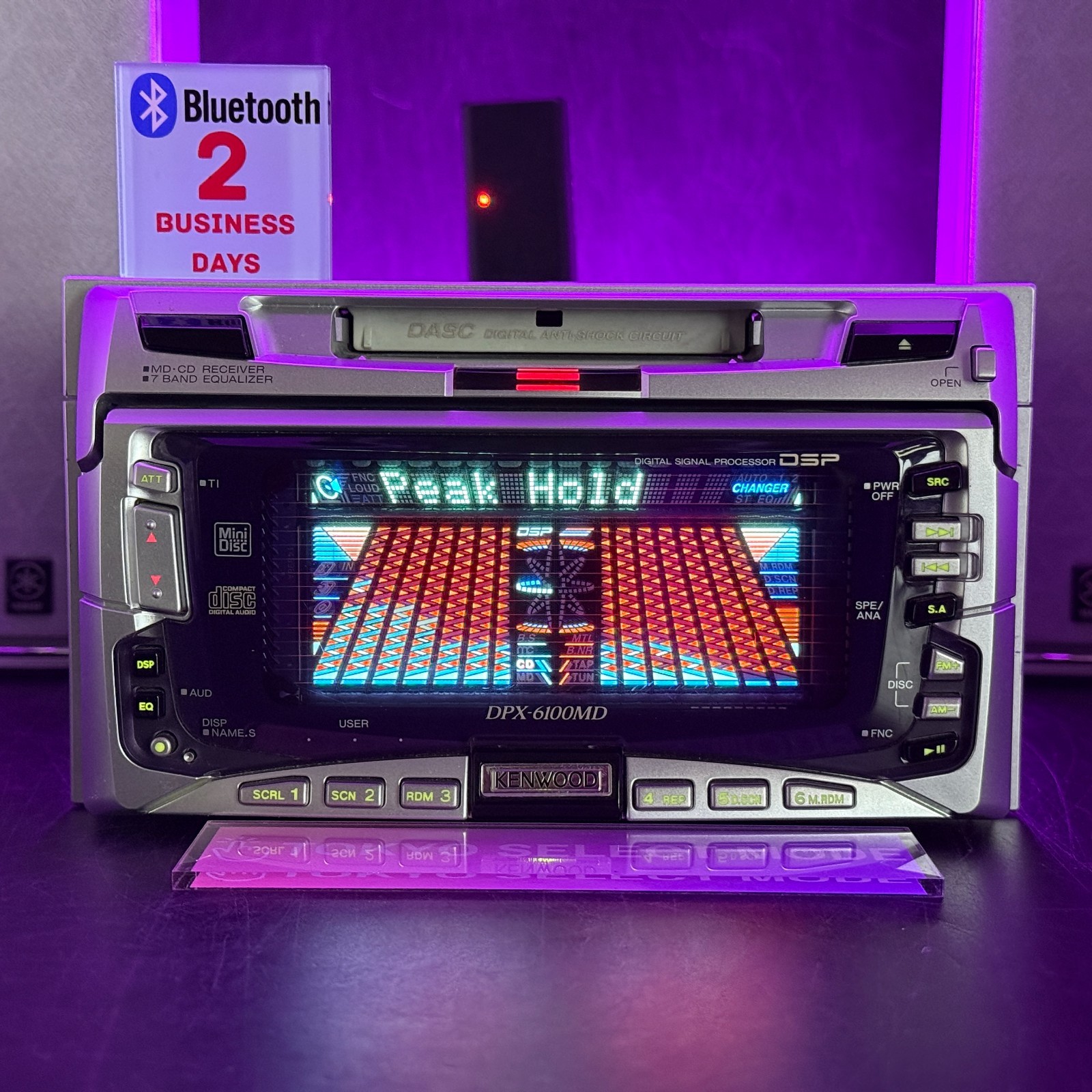 KENWOOD DPX-6100MD Car Audio 2DIN CD MD Player Added Bluetooth Tested JDM Stock