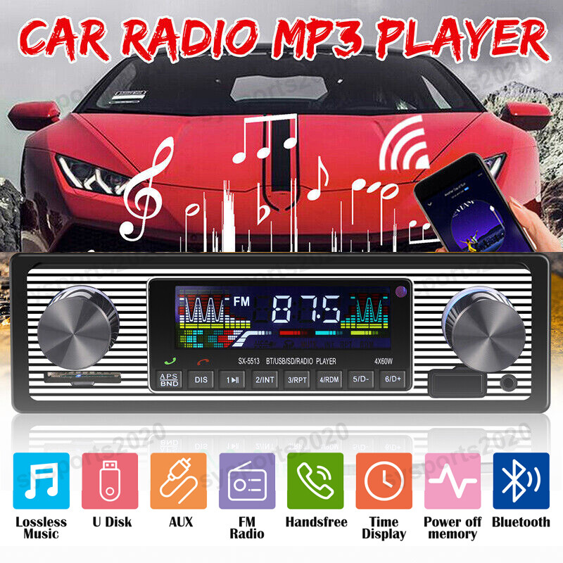 Bluetooth Car Stereo Audio In-Dash FM Aux Input Receiver SD USB MP3 Radio Player