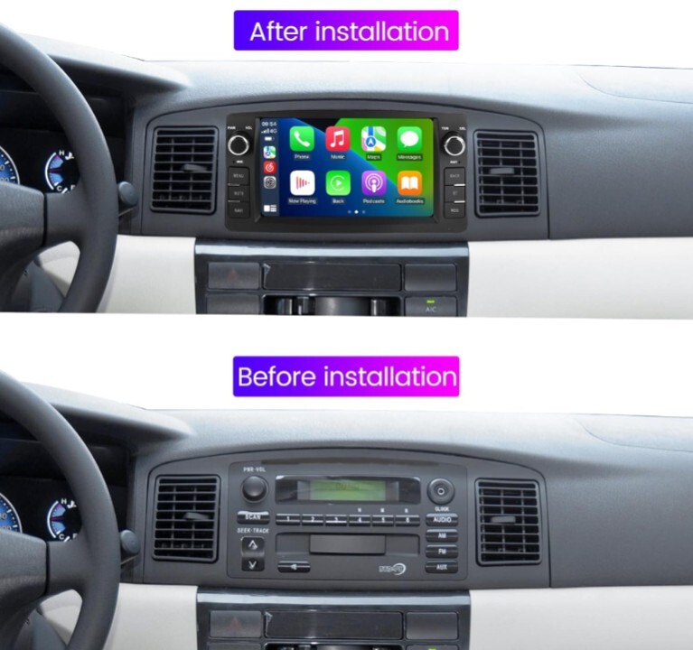 Android 13 Double Din Car Stereo for Toyota Corolla E120 00-06 – 4core-2gb+32gb