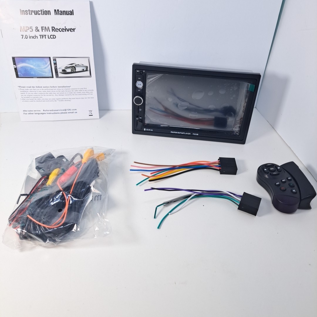 Open Box CAMECHO 7″ Double DIN Car Stereo Bluetooth Backup Camera (7023B)