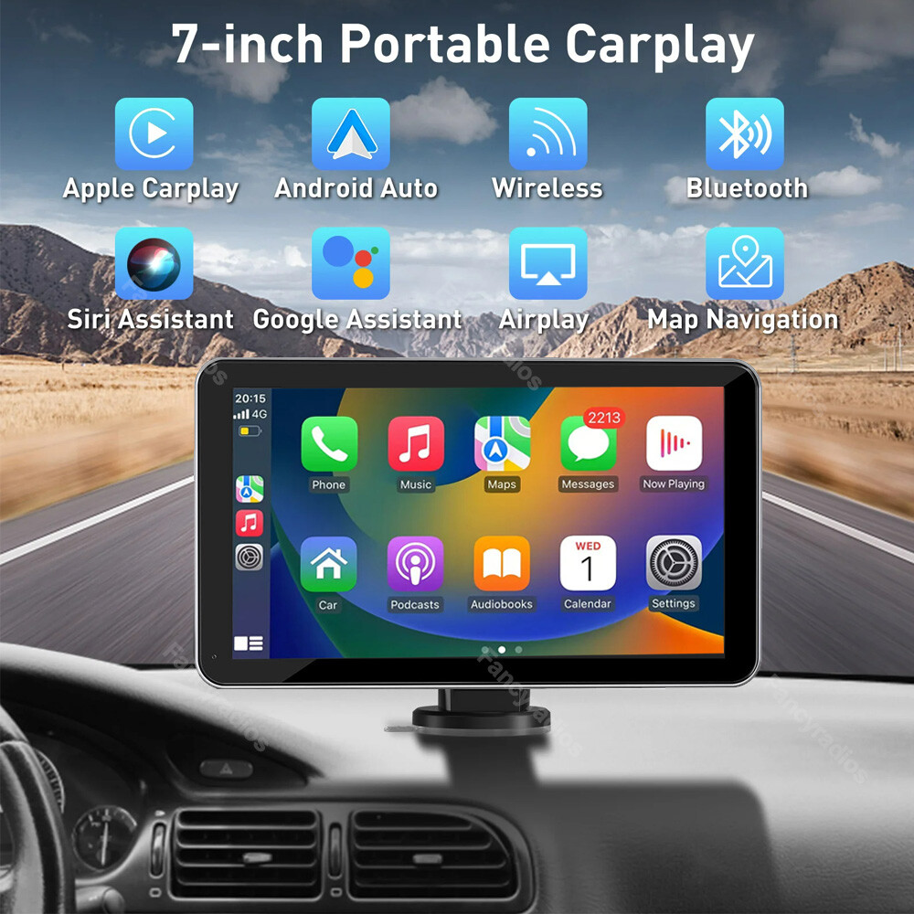 7 inch Wireless Carplay Portable Car Radio Android Auto Multimedia Player Stereo