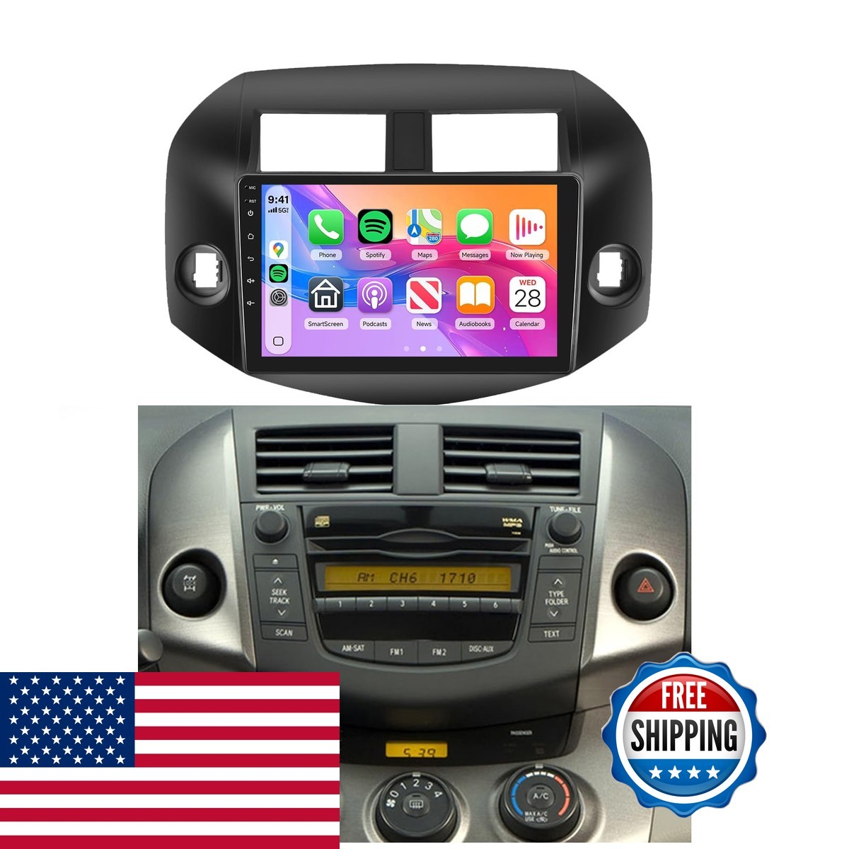 Rimoody 2G64G Android Car Stereo Radio Toyota Rav4 2007 2008 2009 2010 2011