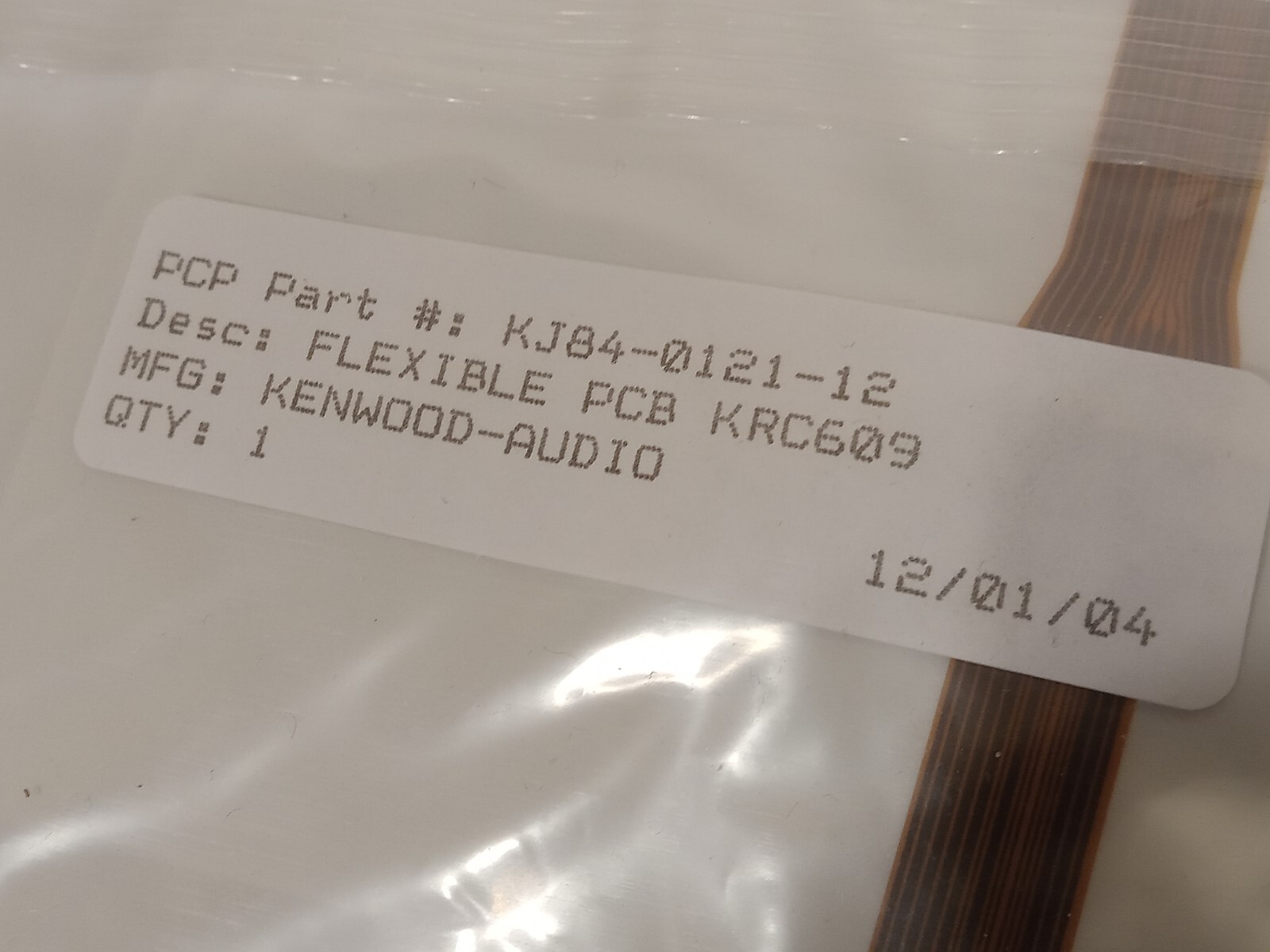 New Genuine Kenwood KJ84-0121-12 Ribbon Flex Cable for KDC-MP8017 w Bonus Manual