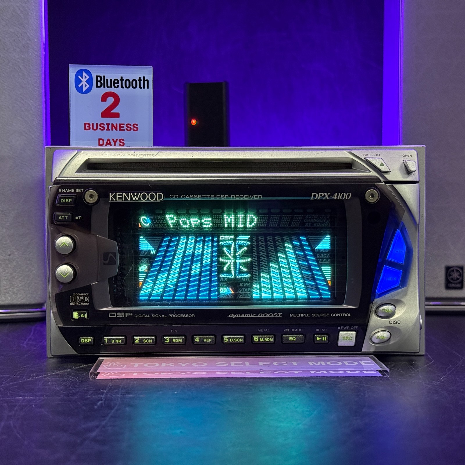 Kenwood DPX-4100 2DIN Car Audio CD Cassette Added Bluetooth Player Tested Stock