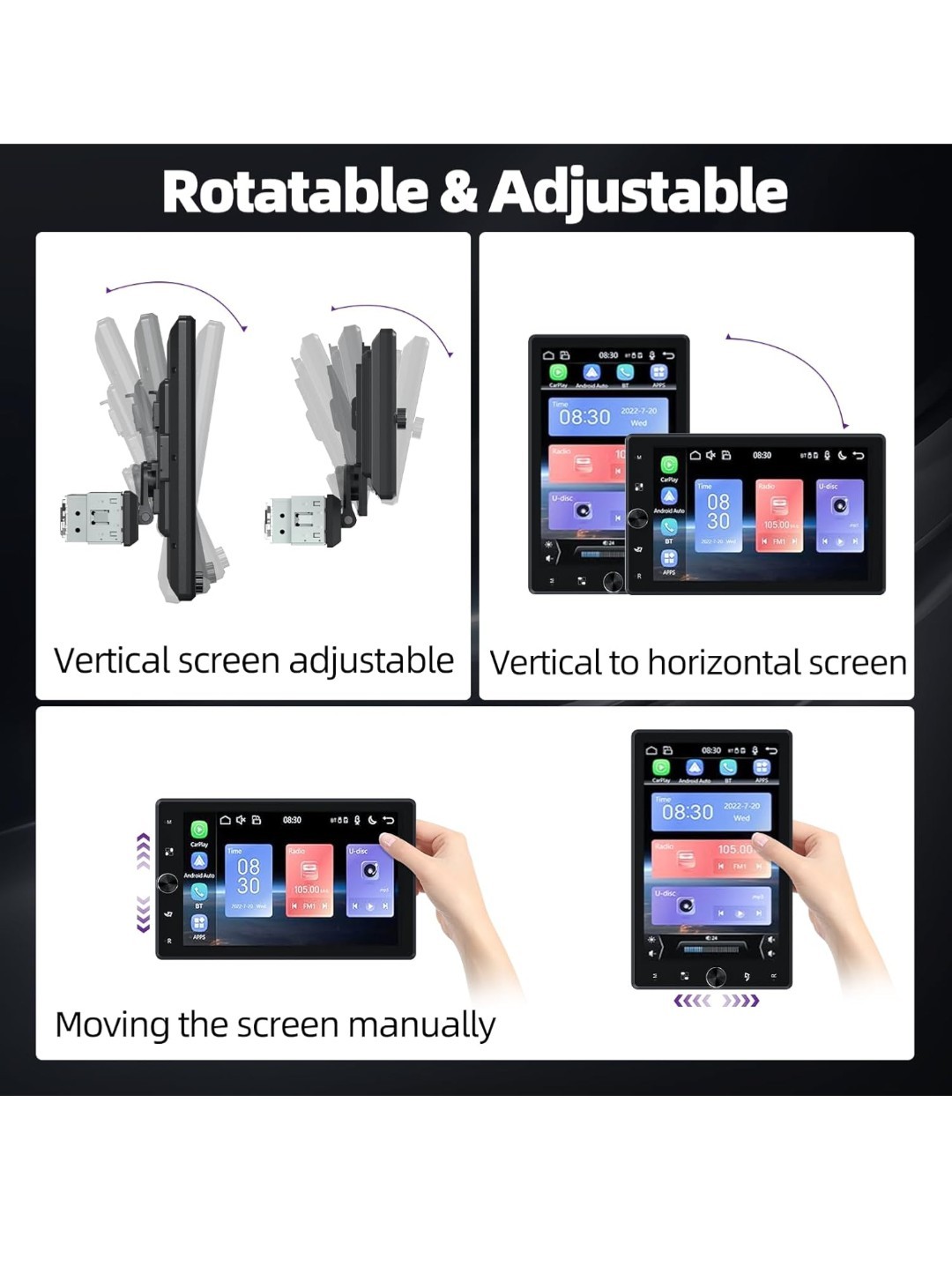 10.4 inch 1 din car MP5 player