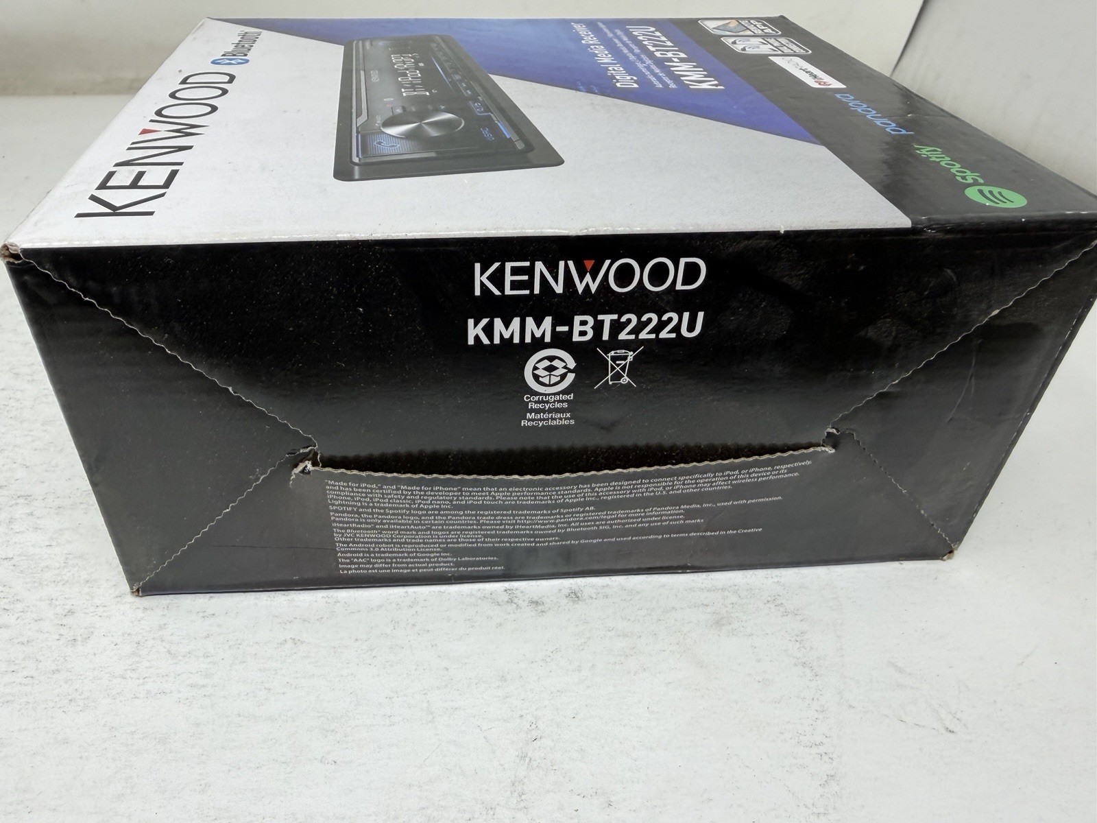 Kenwood KMM-BT222U Bluetooth Media Player Pandora Android iPhone AM FM USB Aux