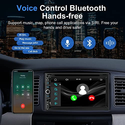 Double Din Car Radio Stereo with 7-Inch Touch Screen, Support CD/DVD
