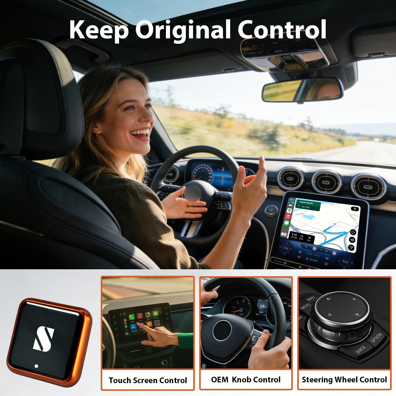 Wireless CarPlay Adapter & Android Car Wireless Adapter UK, for Apple CarPlay…