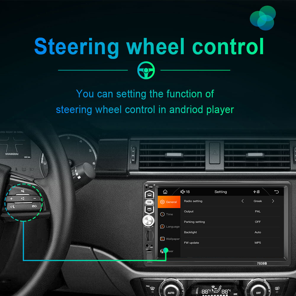7″ 1 Din Car Stereo Radio Carplay Android Auto Bluetooth Mirror Link USB/AUX/TF