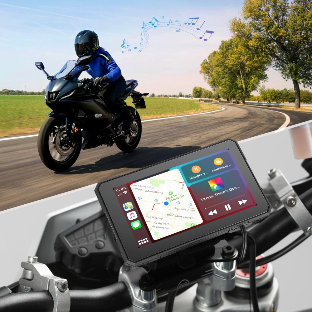 5″ Motorcycle Carplay Navigation Wireless CarPlay Android Auto IP67 Touch Screen