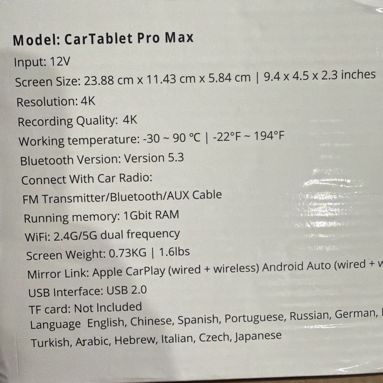 9.26″ Portable Car Stereo Wireless Apple Carplay&Android Auto Radio Touch Screen