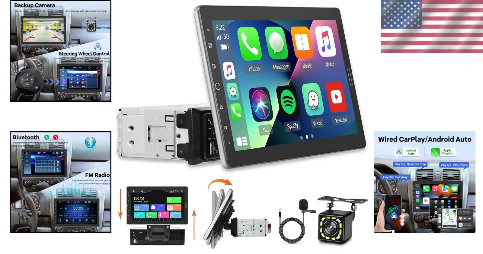 Multi-Function 10.1″ Car Stereo: CarPlay, Android Auto & Steering Wheel Control