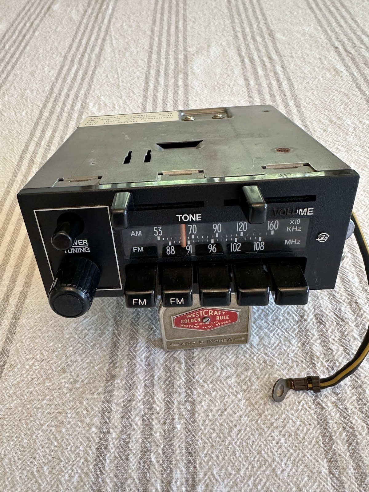 Vtg OEM Fujitsu Ten Ltd AM/FM Car Stereo Radio 86120-12020 Japan Slide Volume