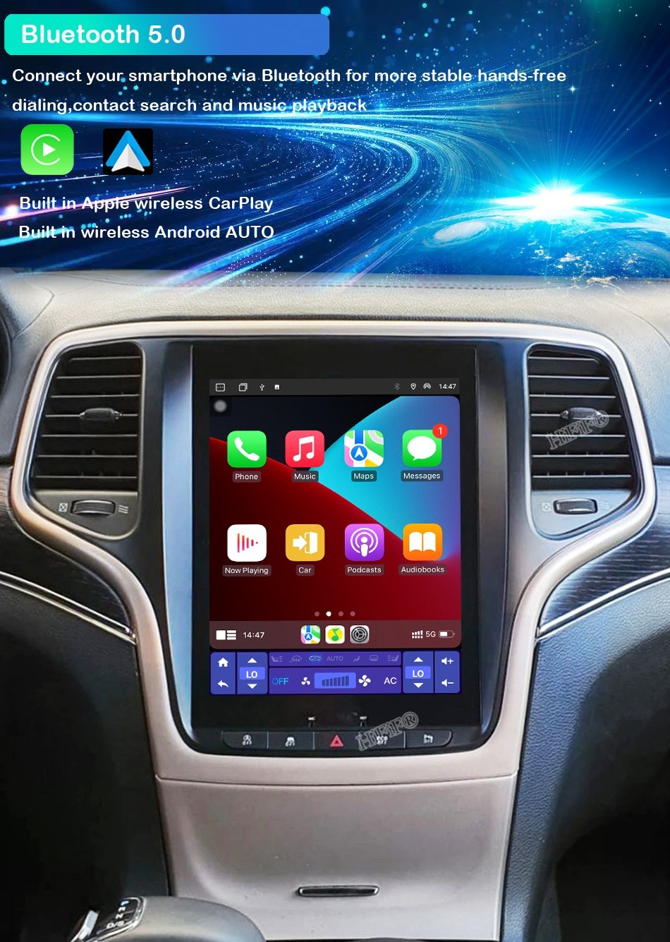 For Jeep Grand Cherokee 2014-2022 Android 14 Car Radio Stereo Carplay GPS AUTO