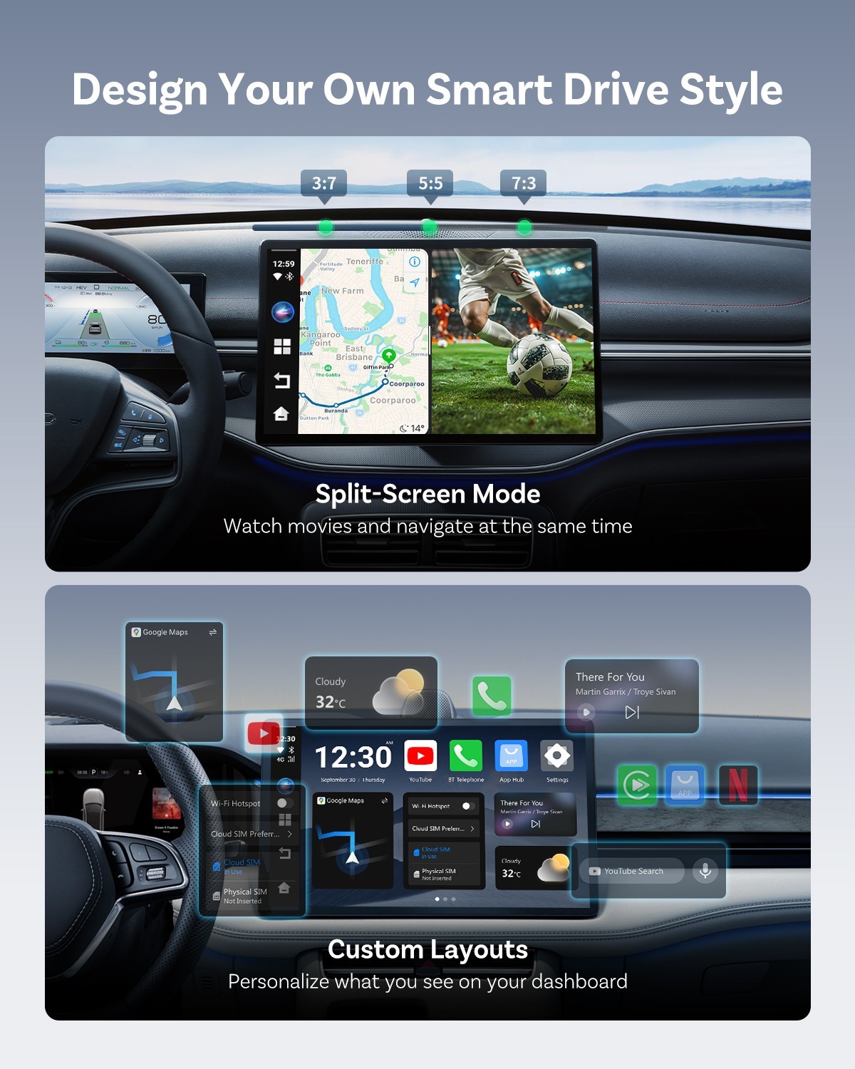 E2 Android 13 Car AI Box Wireless CarPlay Android Auto OttoDrive 2.5 Plug & Play