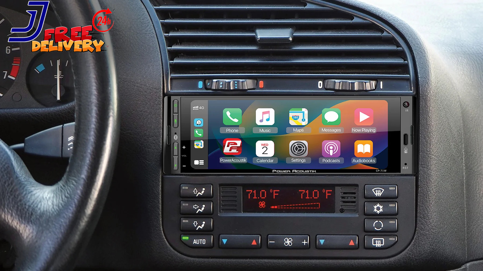 CP-71WA Single DIN 6.5″ Color Touchscreen Car Stereo w/Bluetooth Connected Apple