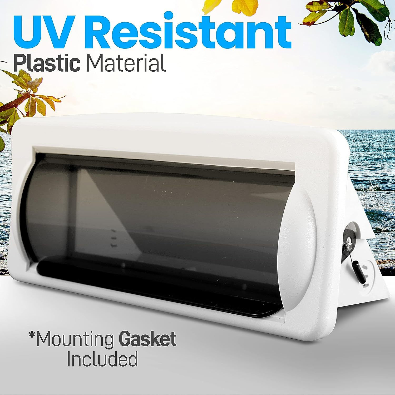 Pyle Water Resistant Marine Stereo Cover – Smoke Colored Heavy Duty White