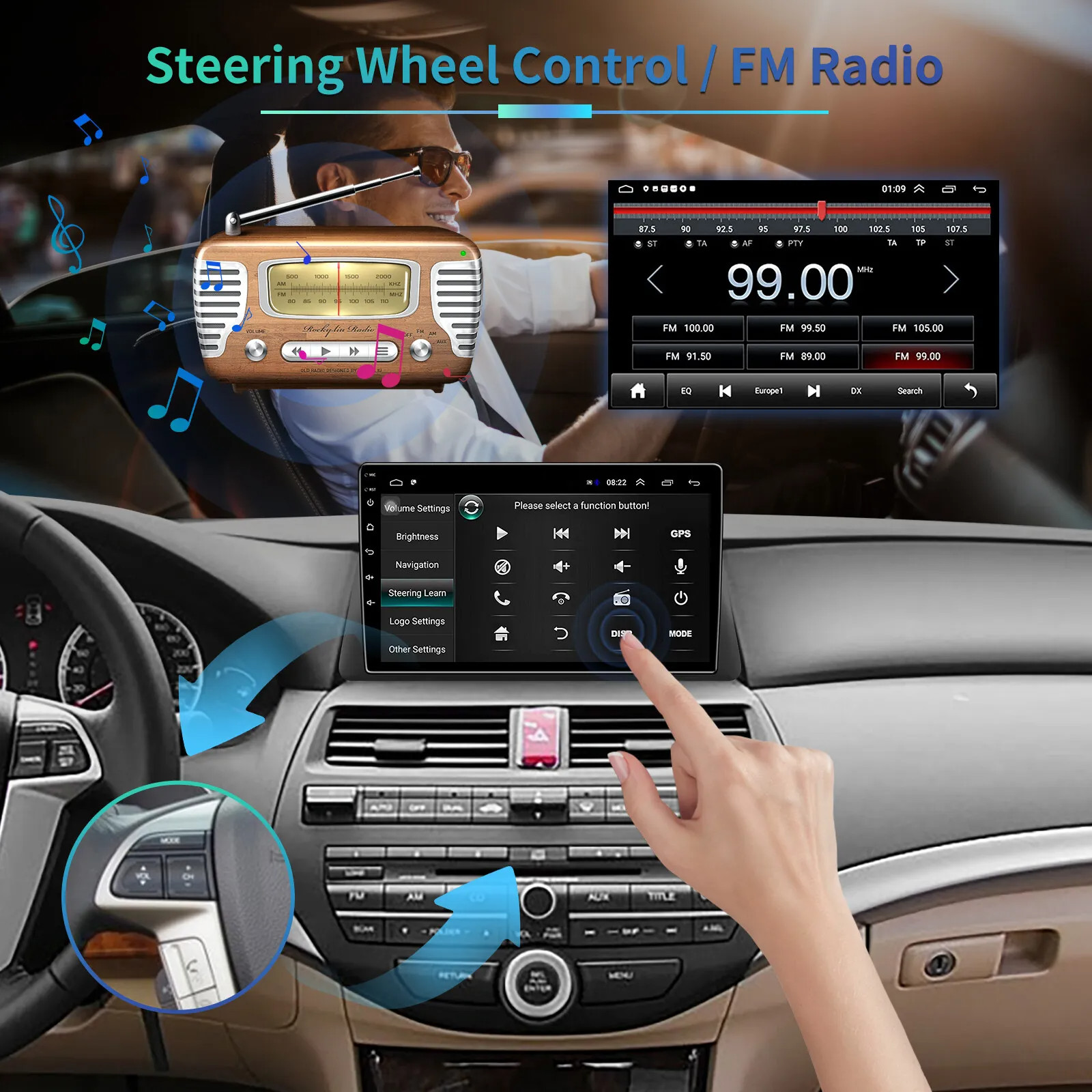 10″ ANDROID 13.0 APPLE CARPLAY CAR STEREO GPS RADIO FOR HONDA ACCORD 8 2008-2013