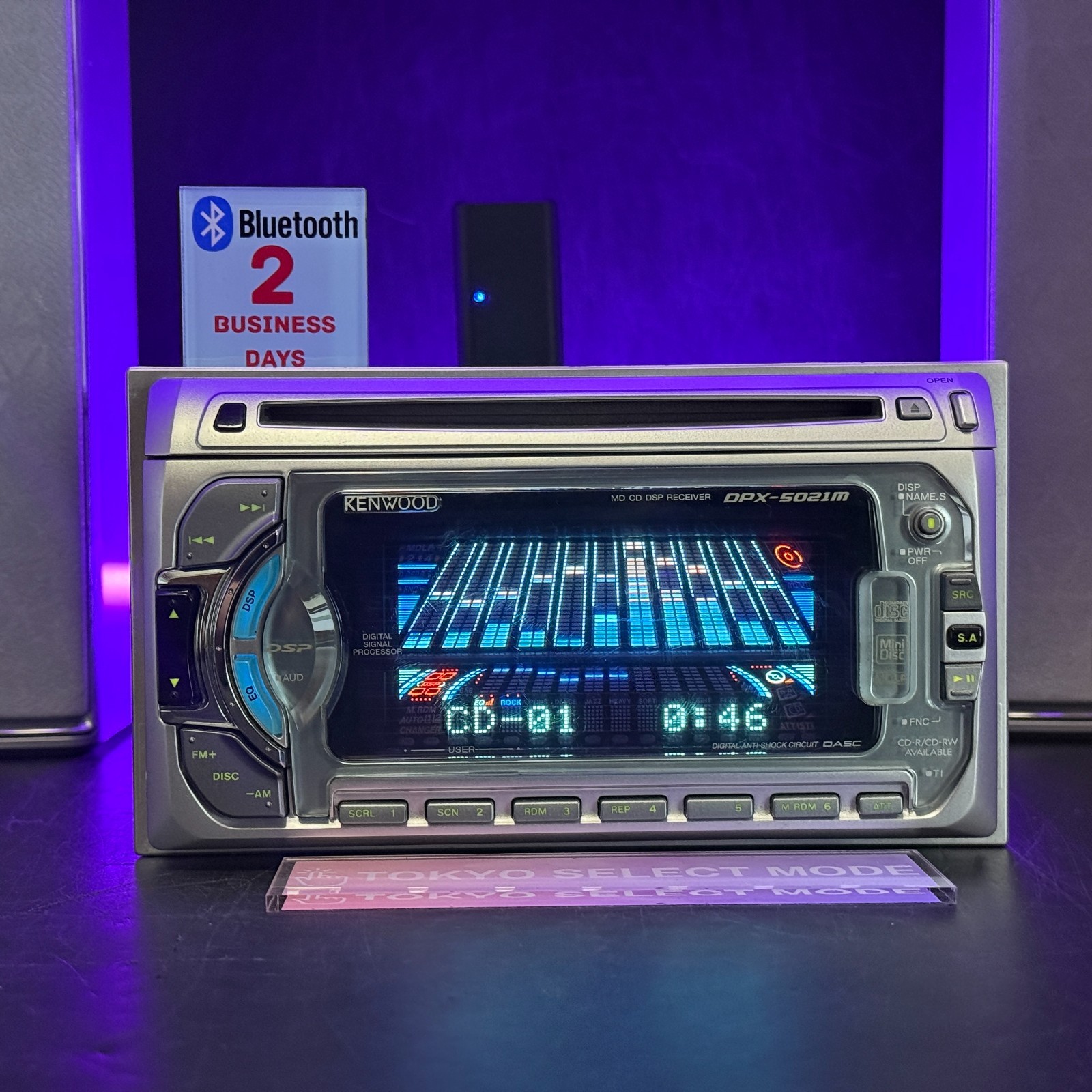 KENWOOD DPX-5021M Car Audio 2DIN CD MD DSP Working Tested JDM In Stock