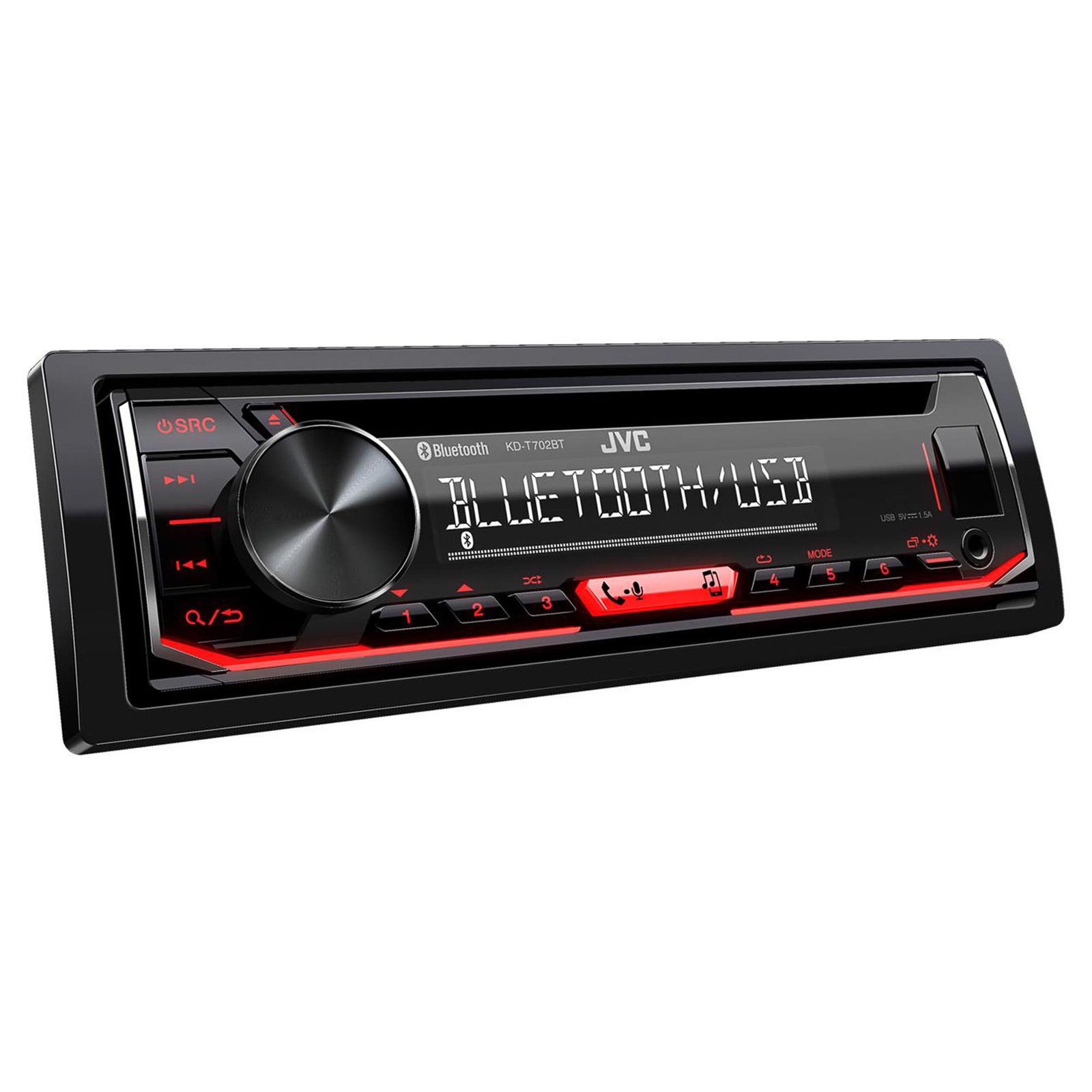 JVC KD-T720BT Single Din Radio Bundle GRAY Dash includes pocket Compatible wi…
