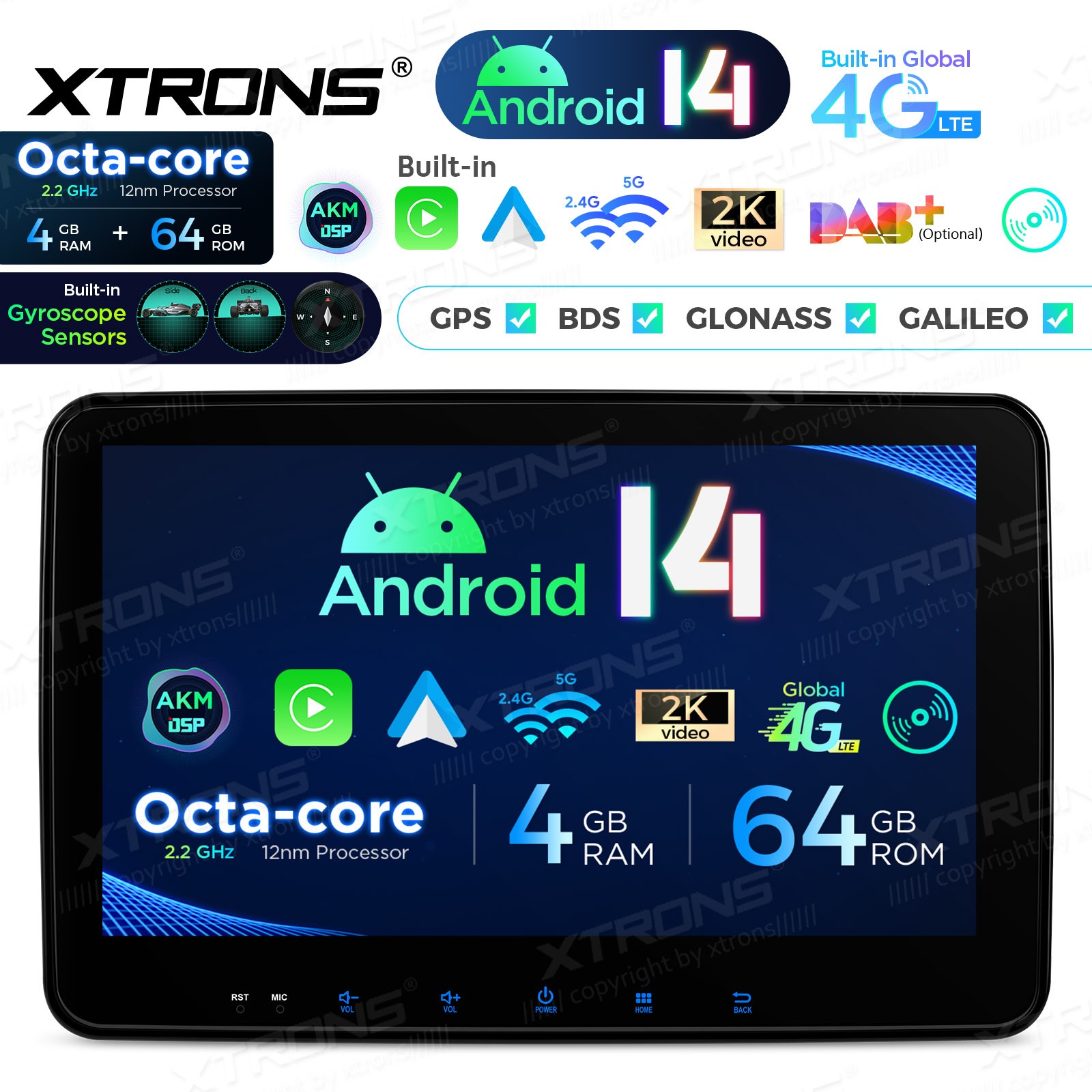 10.1″ Android 13 Car GPS Stereo DVD Radio Double 2 DIN Navi 2+32GB Universal
