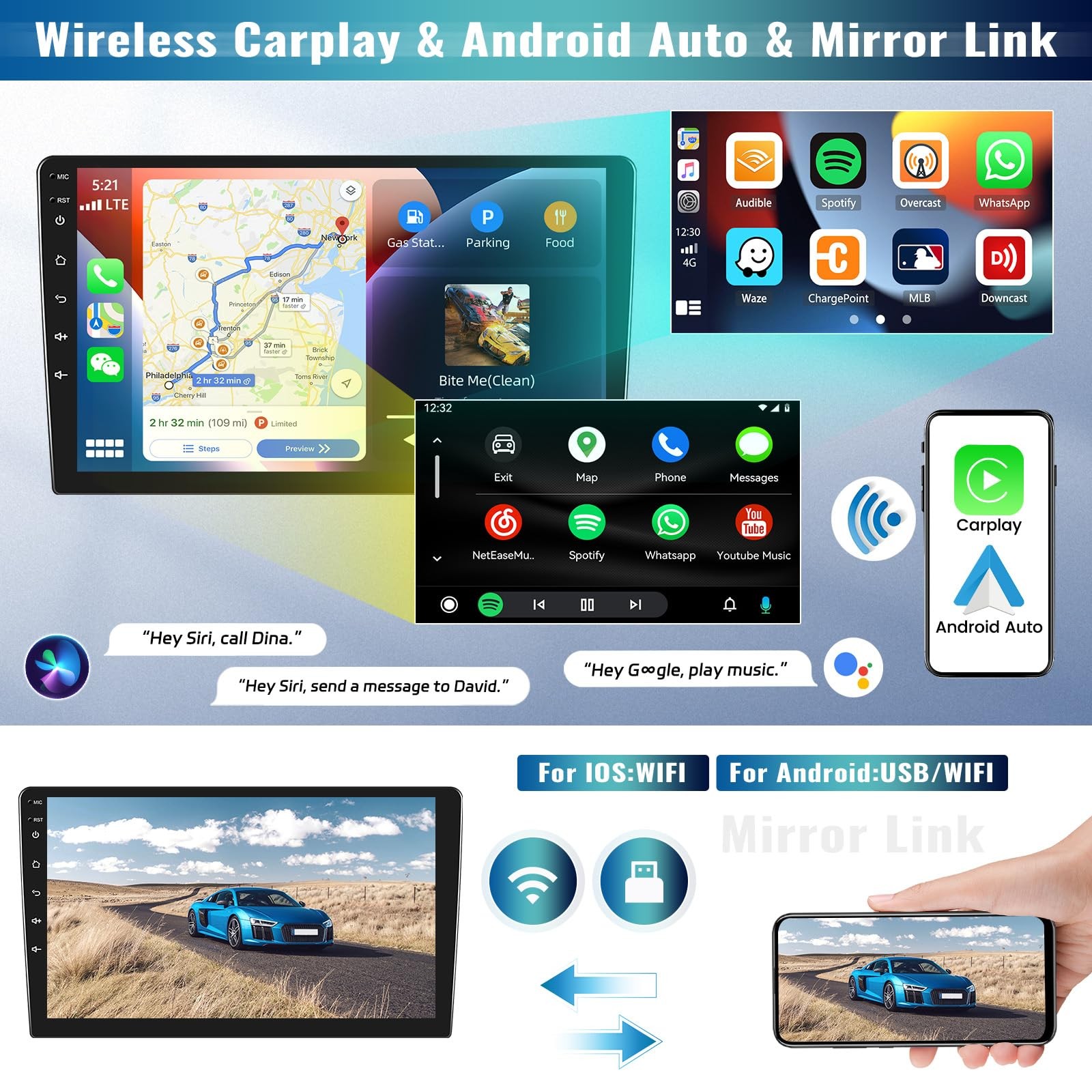 Zomolither 4-Core+64G for Hyundai Sonata Android 13 Stereo