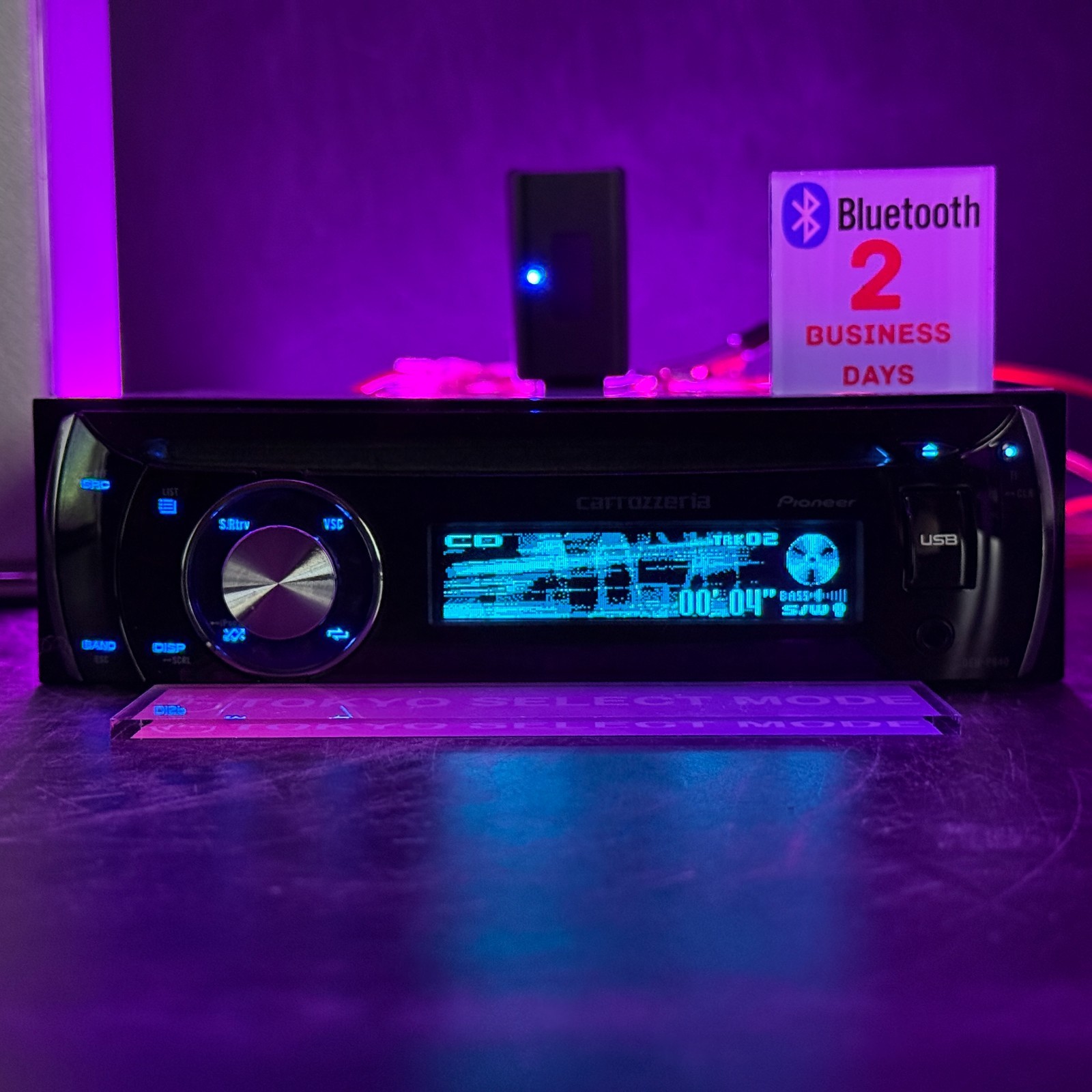 Pioneer Carrozzeria DEH-P640 1DIN Car Audio CD USB Added Bluetooth Tested Stock