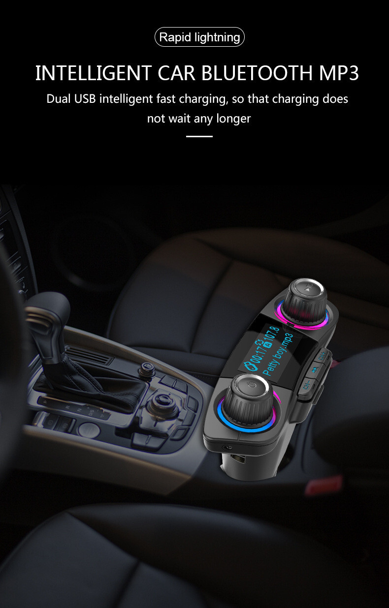 Car MP3 Player Wireless Bluetooth 4.0 FM Handsfree 1.3in LED Screen Accessories