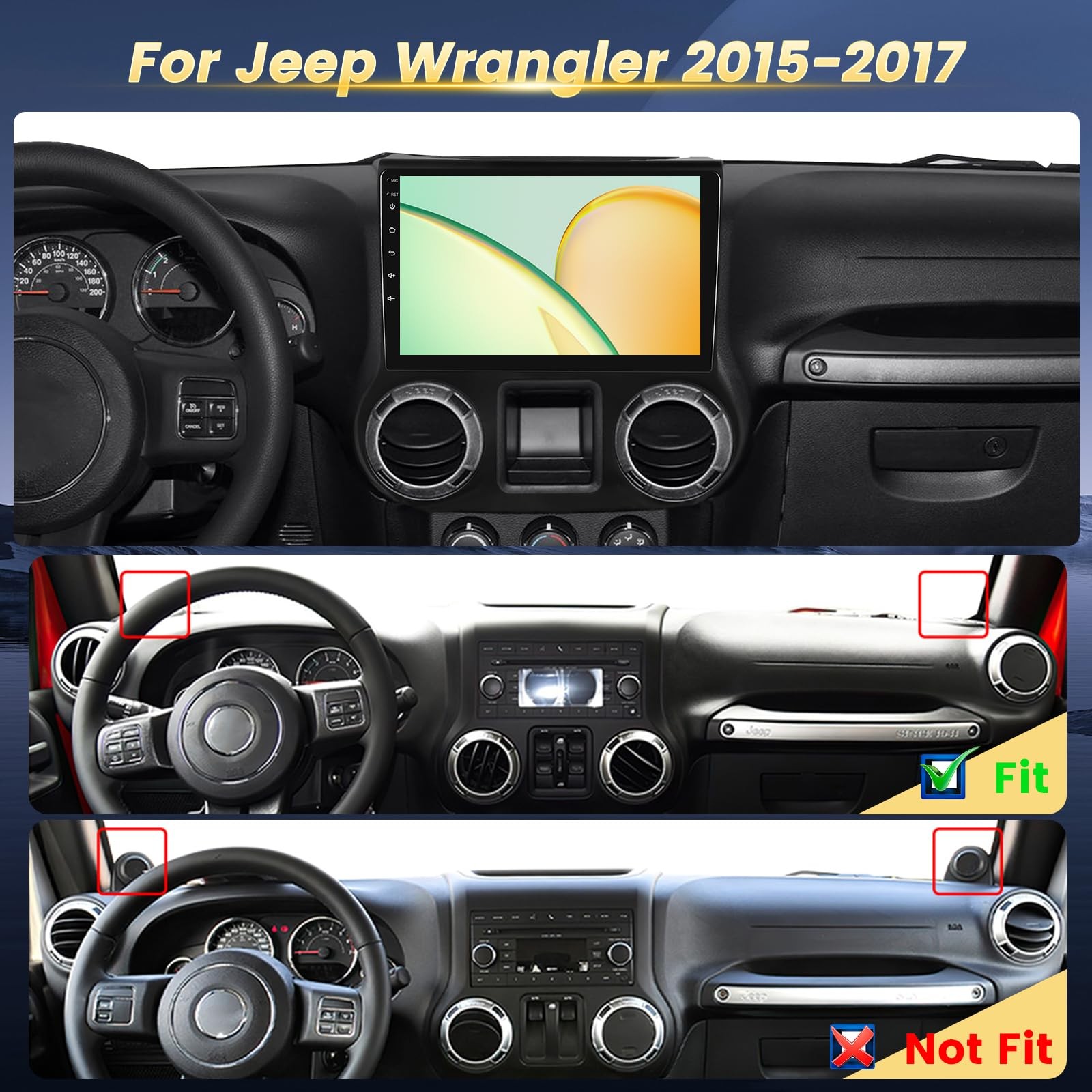 [2G+64G] 10 inch Screen for Jeep Wrangler Radio 2015 2016 2017, Android Wrang…