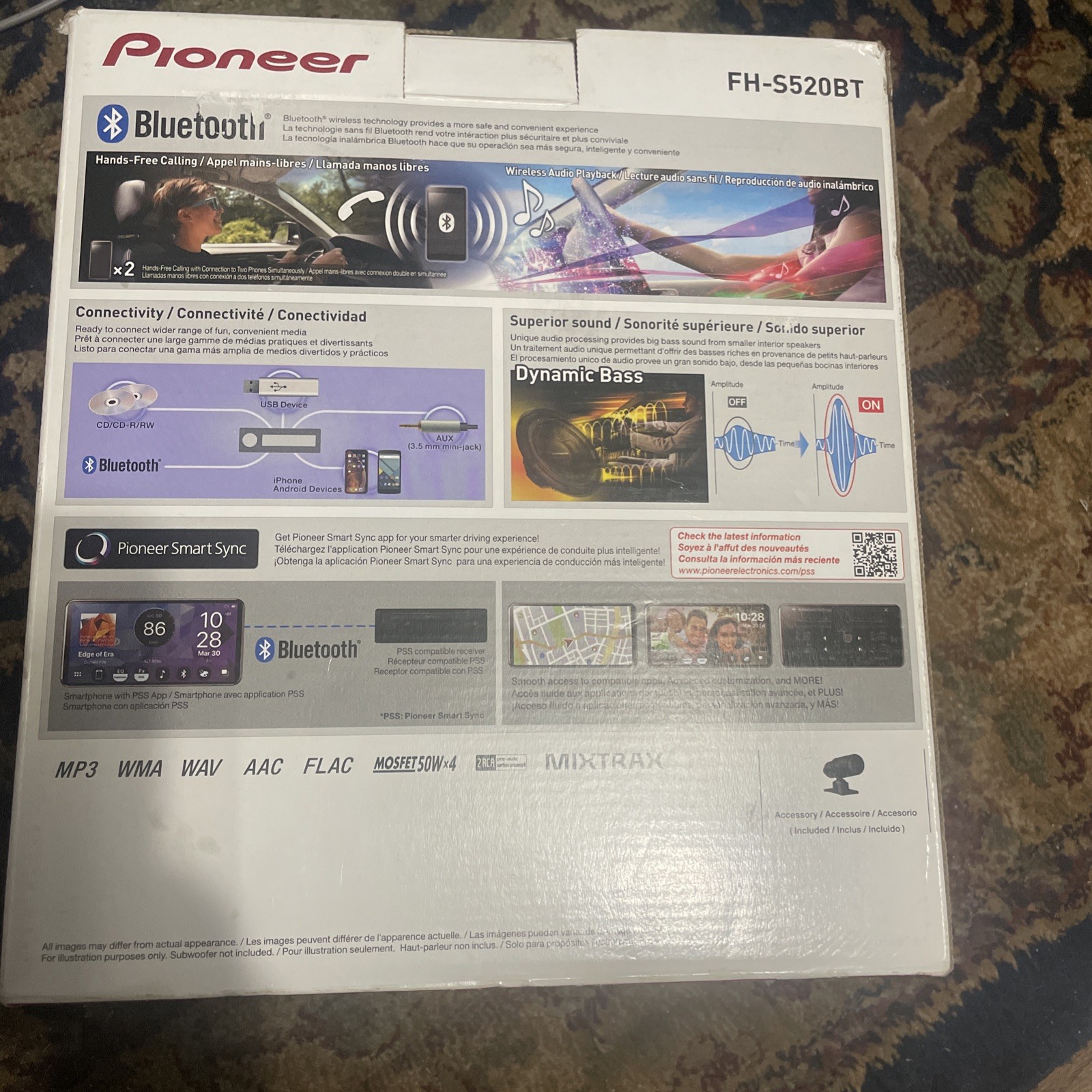 Pioneer FH-S520BT CD RDS RECEIVER Bluetooth