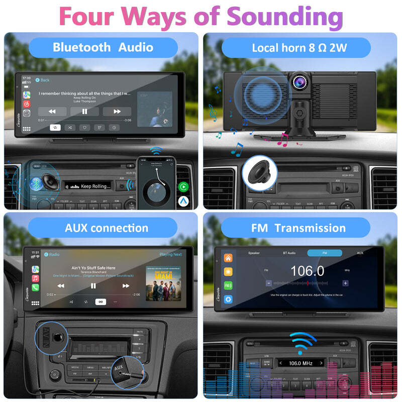 CARPURIDE W903 Smart Multimedia Wireless Carplay Android Auto With Dash Camera