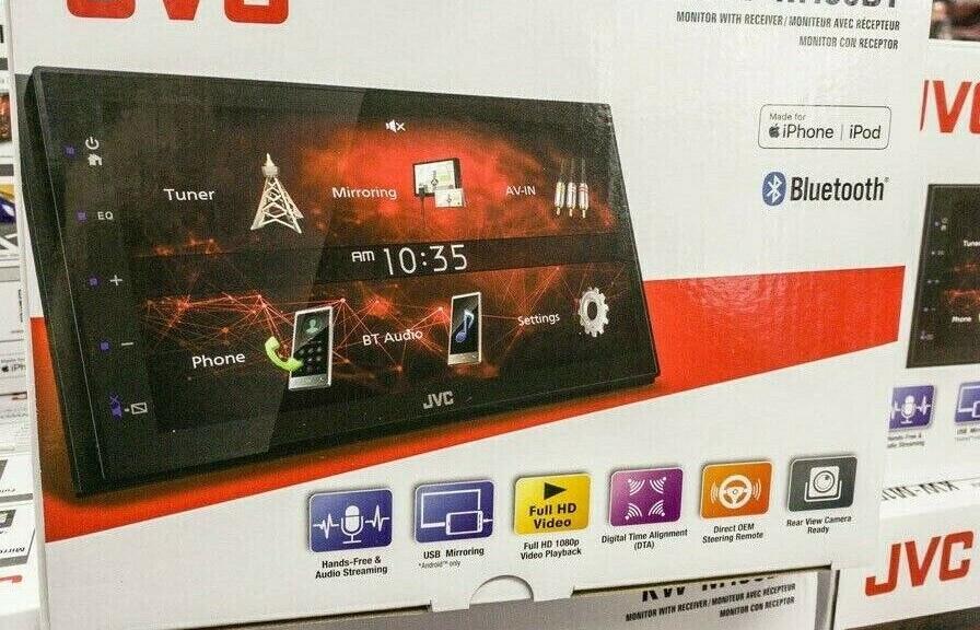 JVC KW-M180BT Bluetooth Media iPhone Android USB Mirroring AM FM Aux USB 6.75″