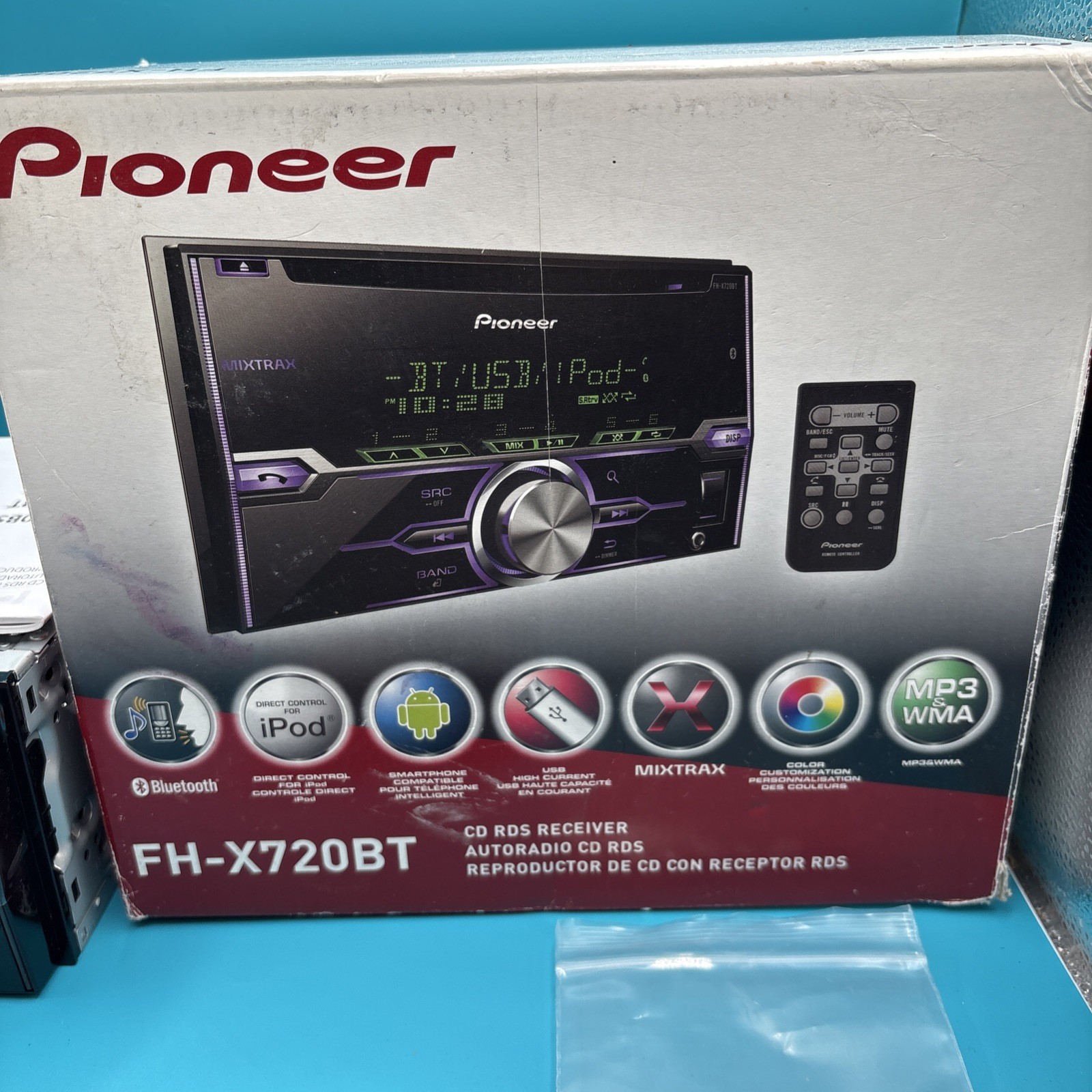 PIONEER FH-X720BT Bluetooth Car Stereo Receiver USB AUX CD Remote NEW Open Box