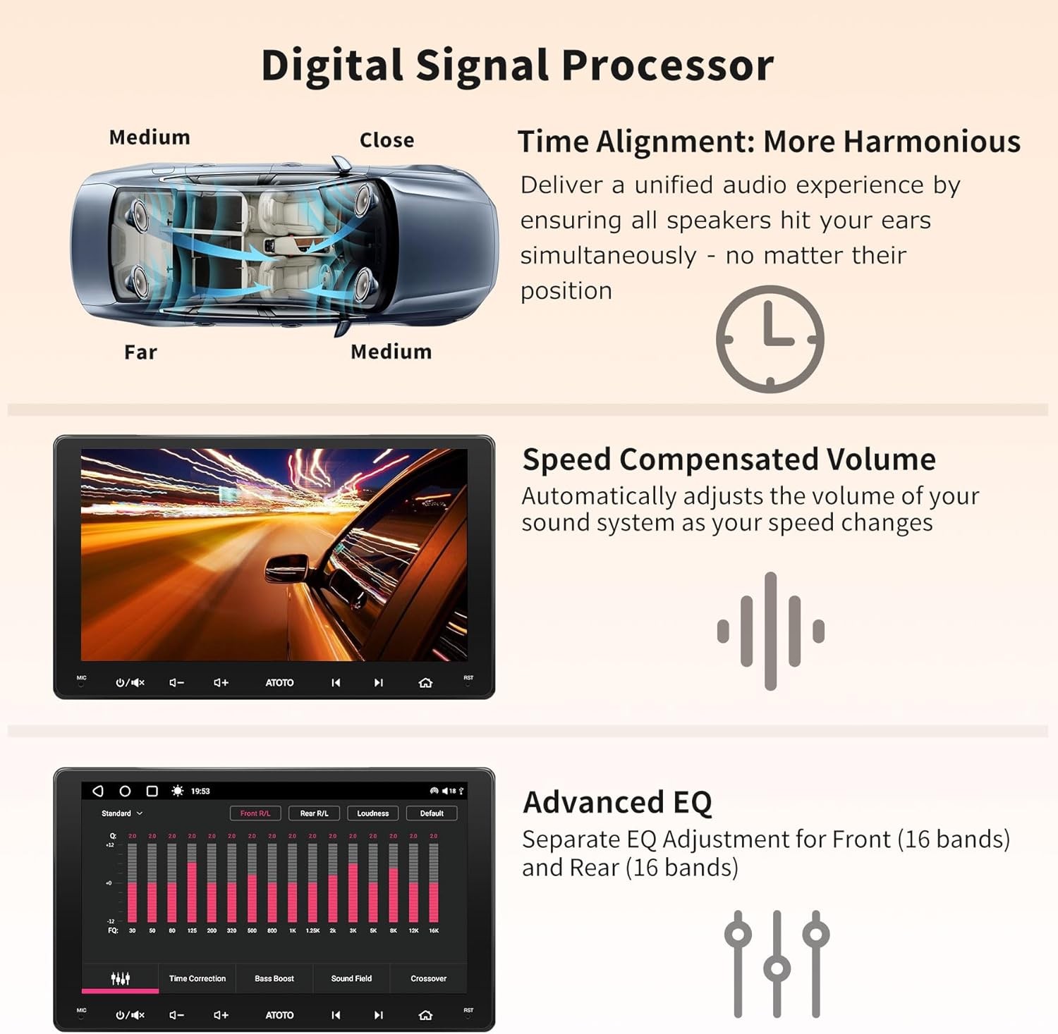 ATOTO S8 9″ Universal Android 4G+32G GPS Carplay Car Stereo Radio 4G LTE Camera