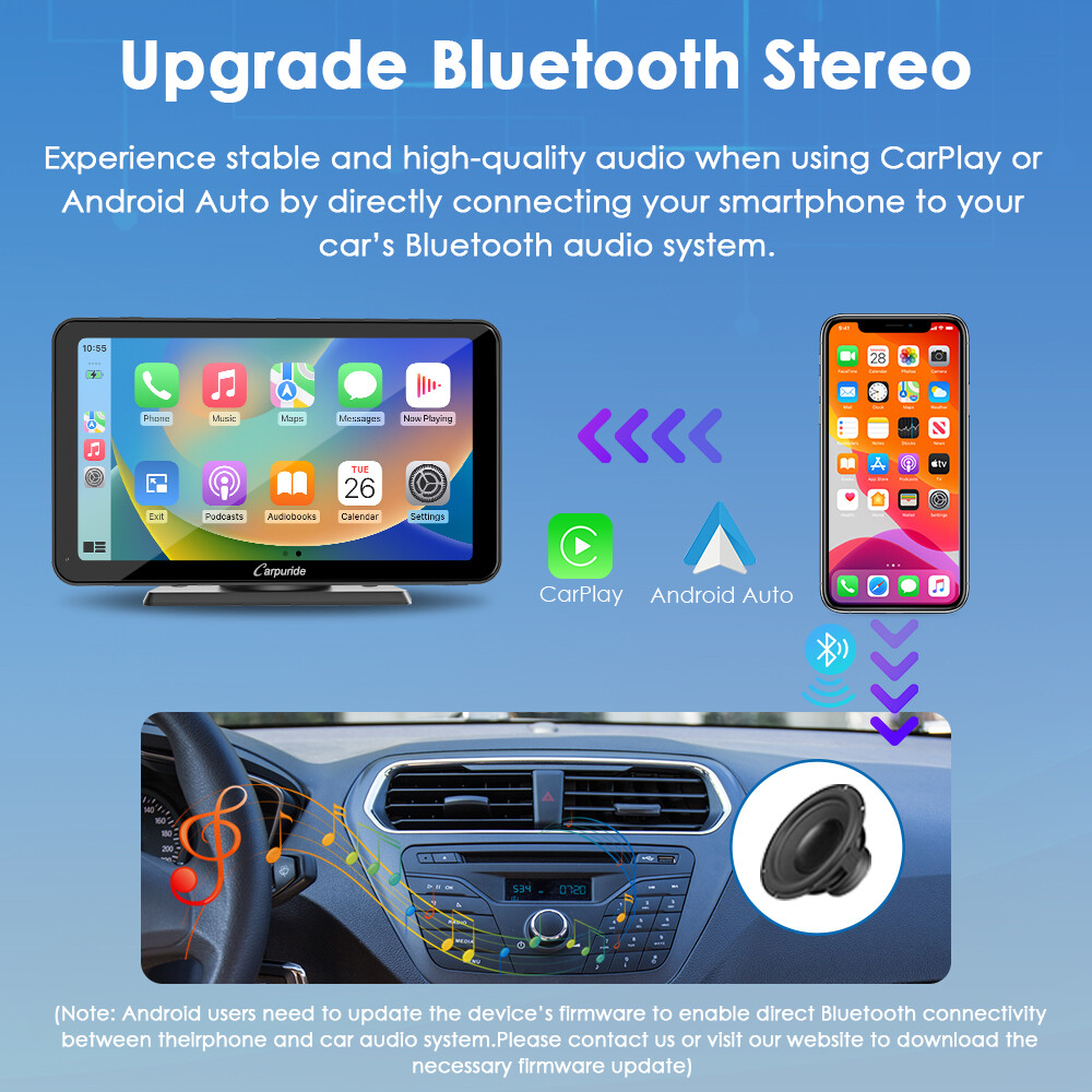 Carpuride 701Plus Dual Bluetooth Wireless Apple CarPlay GPS Android Auto Radio