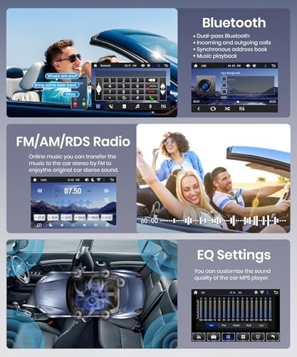 7″ Double Din Car Stereo – Wireless CarPlay, Android Auto, Bluetooth, Touchscree