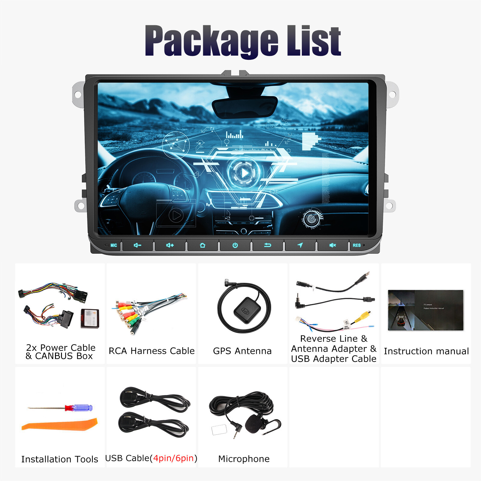 For VW Volkswagen Jetta Passat 9″ Android13 Car Stereo Radio Carplay BT GPS NAVI